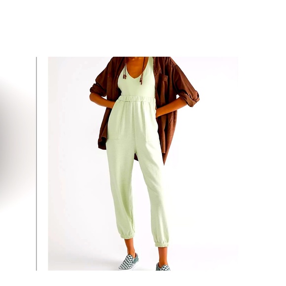 Free People Beach Kyle One Piece Green Jumpsuit Romper - Picture 1 of 16